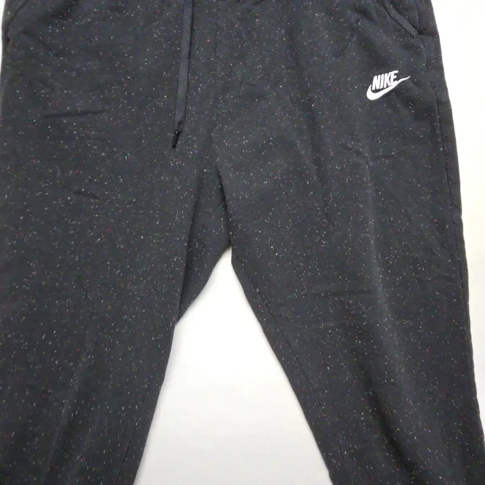 Nike Womens Black Rainbow Speckled Hoodie Jogger Set XL Cotton Blend Casual